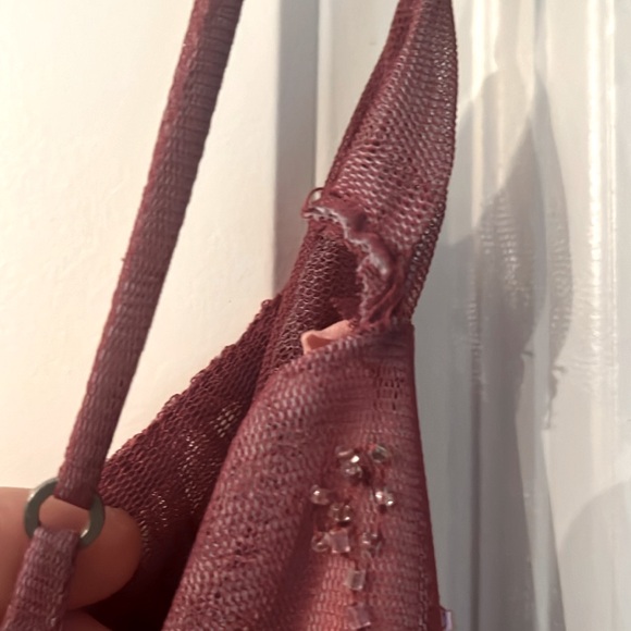 BCBG Max Azria sequin dress in burgundy color. - Picture 5 of 7